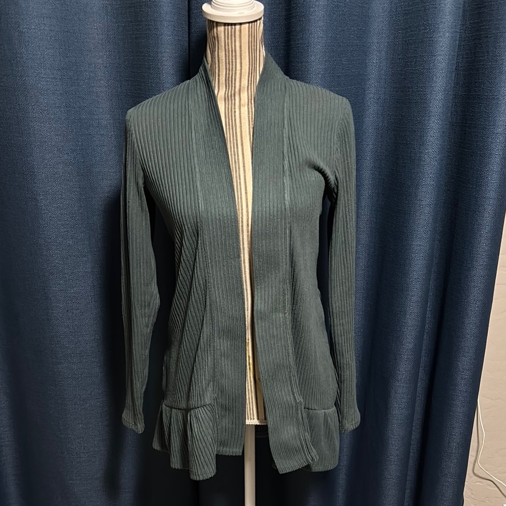LC Lauren Conrad Green Blazer Open Front Tailored